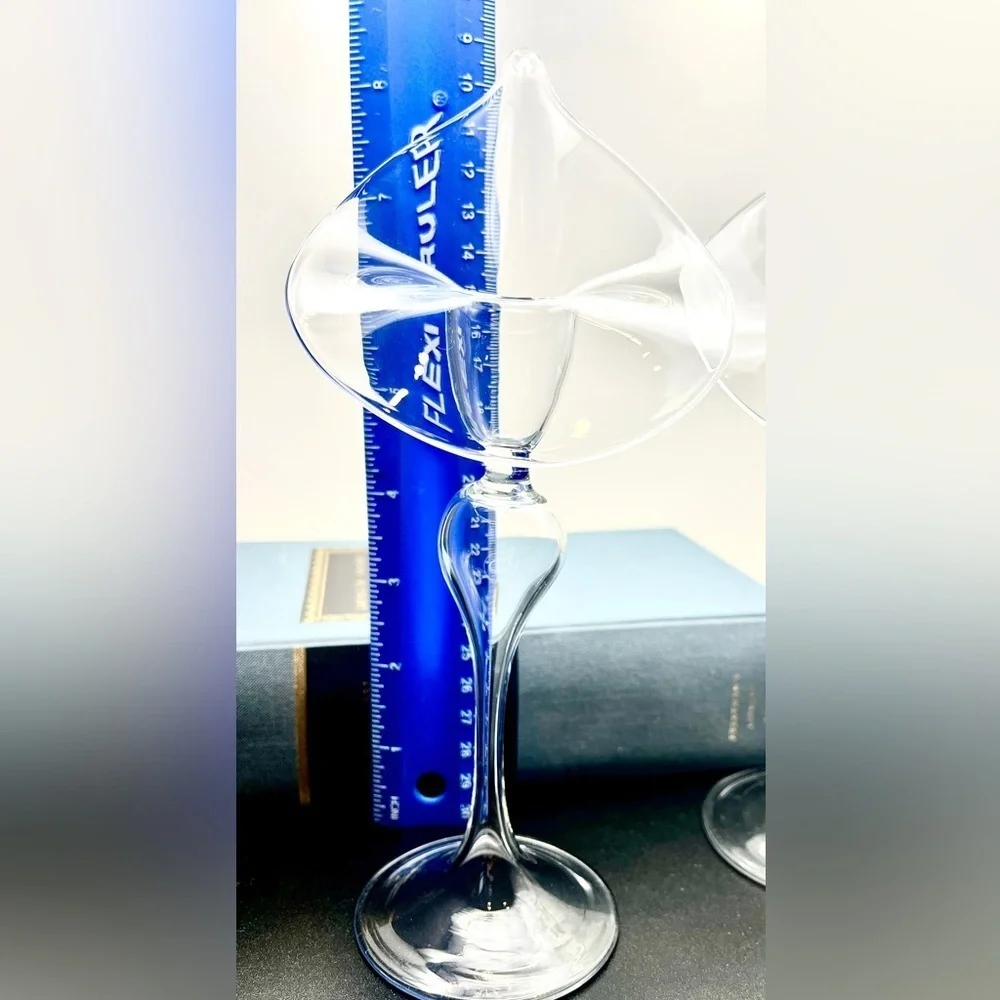 VTG Jack in the Pulpit/Calla Lily Clear Blown Glass Novelty Candleholders | Pair